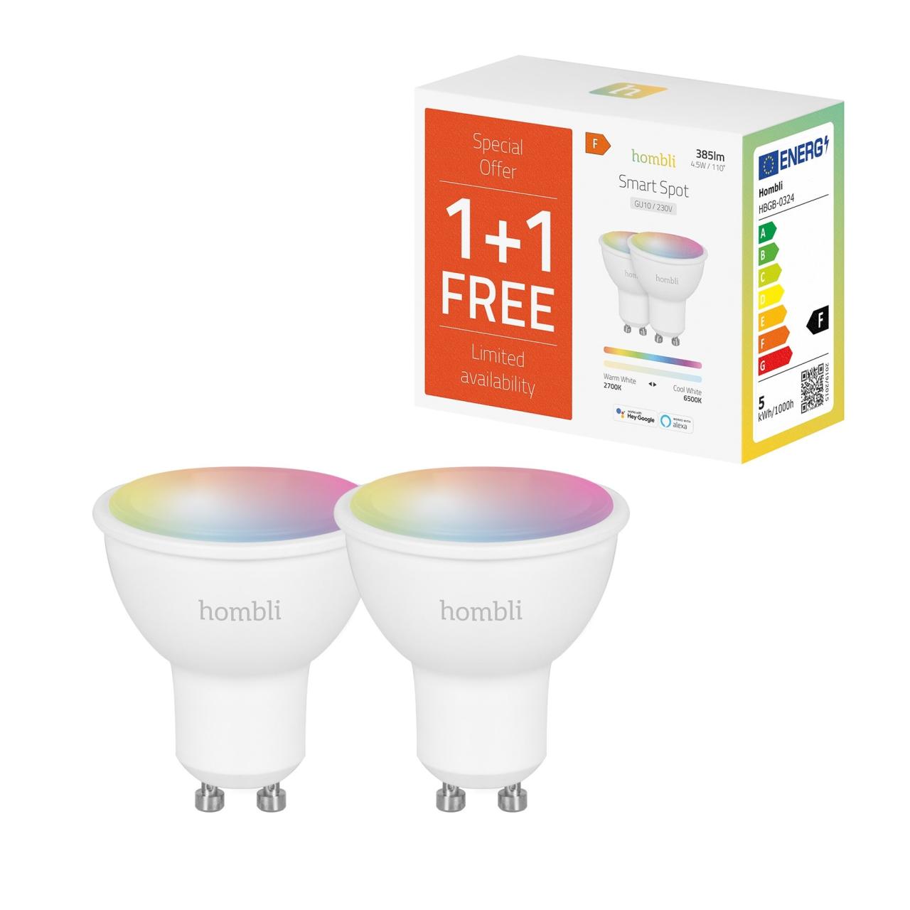Hombli Smart Spot 5W RGB & CCT (GU10) V2, Promo Pack