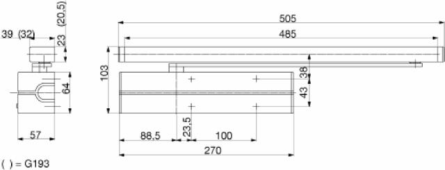 Abloy dørlukker DC700 EN3-6 m/skyveskinne, Hvit (2018)