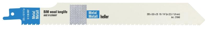 Heller bajonettsagblad 205mm Tre/stål bimetall, pk. a 5 stk.
