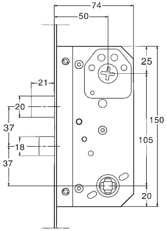 Fix låseboks 565 h/v for stanglås 2150