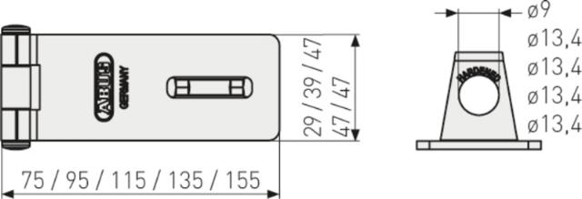 Abus hengelåsangrep 200/115 sb.