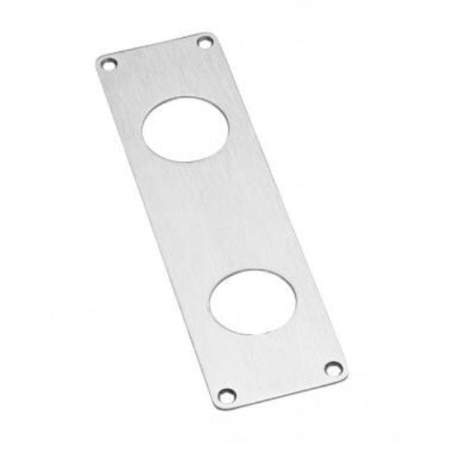 Bunn lang plate, 2xØ40 mm hull t/cyl. (210x55x2) ASSA