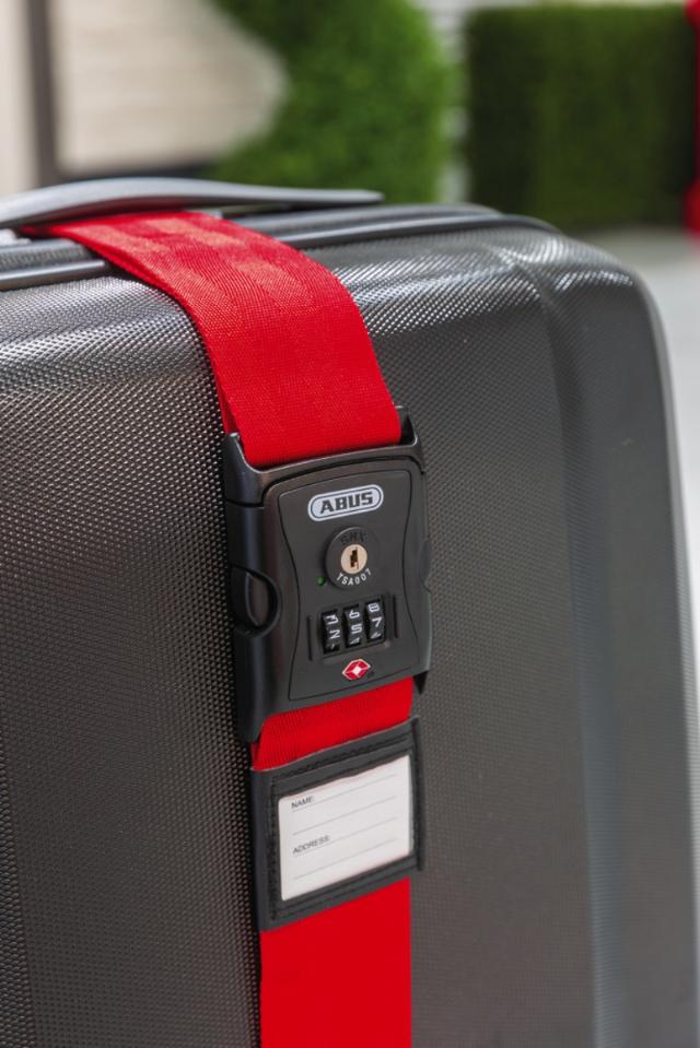 ABUS koffertstropp med kodelås og TSA Black