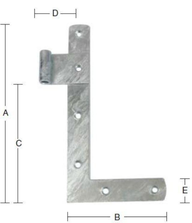 VINKELHENGSEL 215 MM Varmgalvanisert Venstre