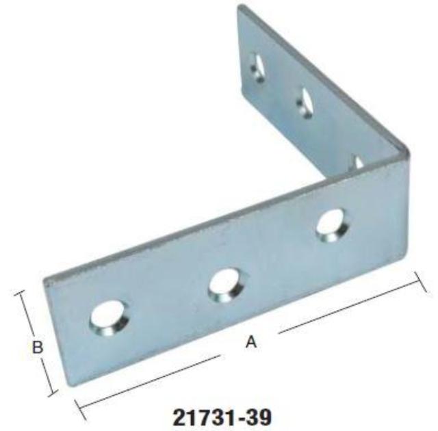 VINKELJERN 130 MM Elforzinket Blå -