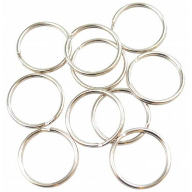 Nikkelbelagte nøkkelringer 8 mm 1 stk om gangen