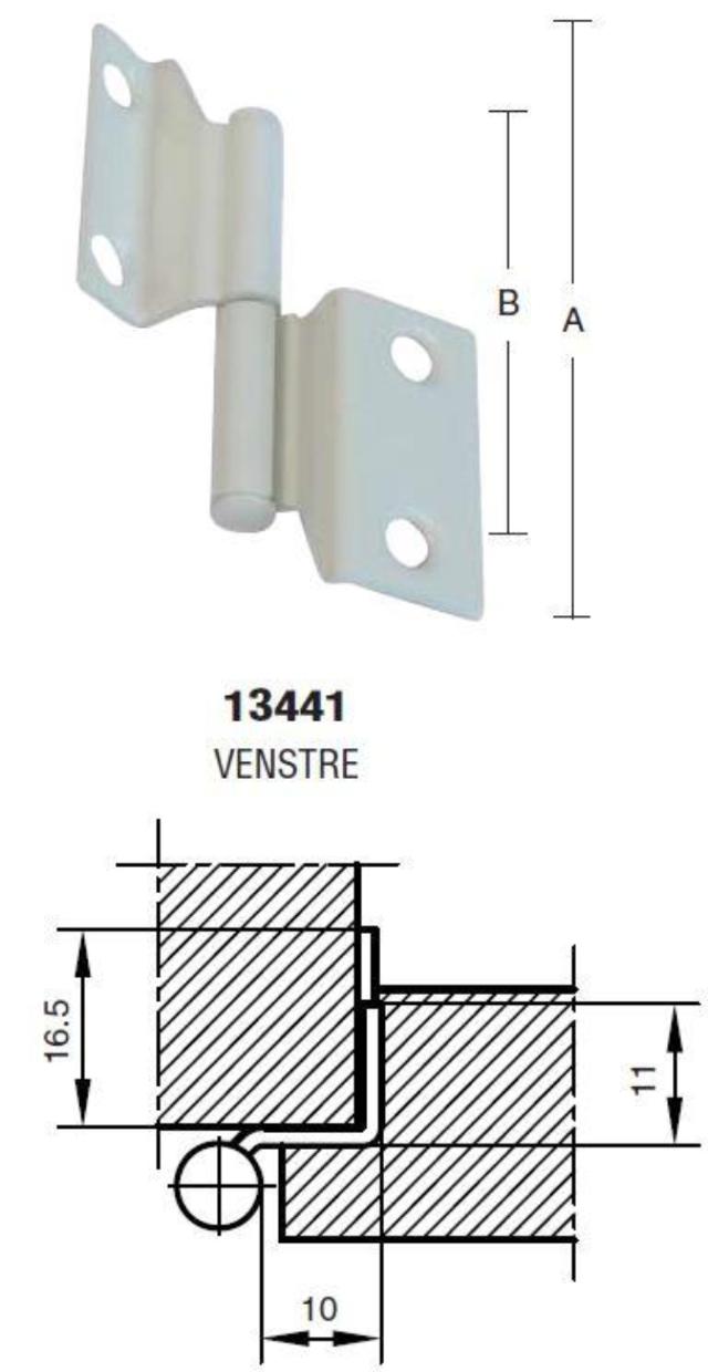 SKAPSHENGSEL OVER. 50 MM Fosfatgrå Venstre