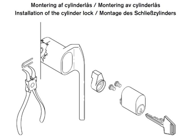 Velfac skruepose til terassedørsgreb med Oval cylinder.