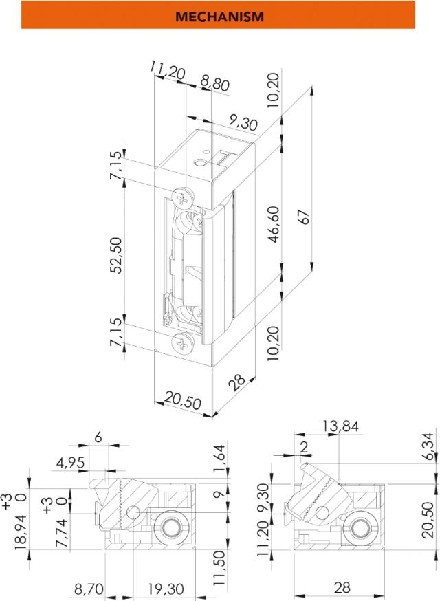 Dorcas El-endblick 54 NF, høyrev. 12 V AC/DC