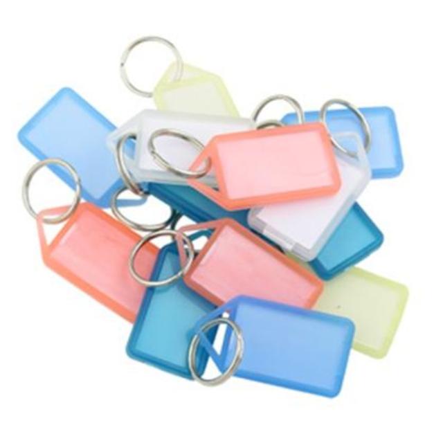 Nøkkelring 8036/50 stk. gul hardplast