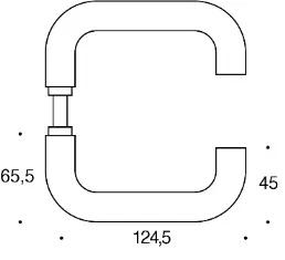 Randi dørhåndtak 102000AB U-form 19mm m/ rosett (34-58mm)