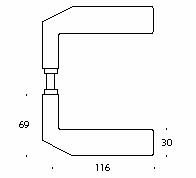 Randi Komé dørhåndtak 107300AB 19mm m/rosett, sett