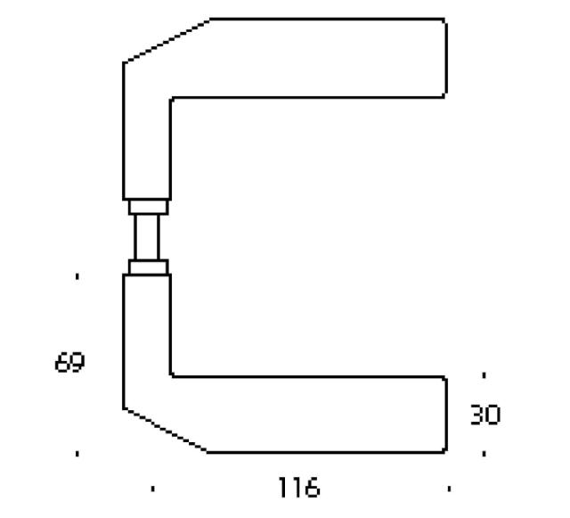 Randi Komé dørhåndtak 107304AB 19mm, m/ solid rosett, CC30, sett