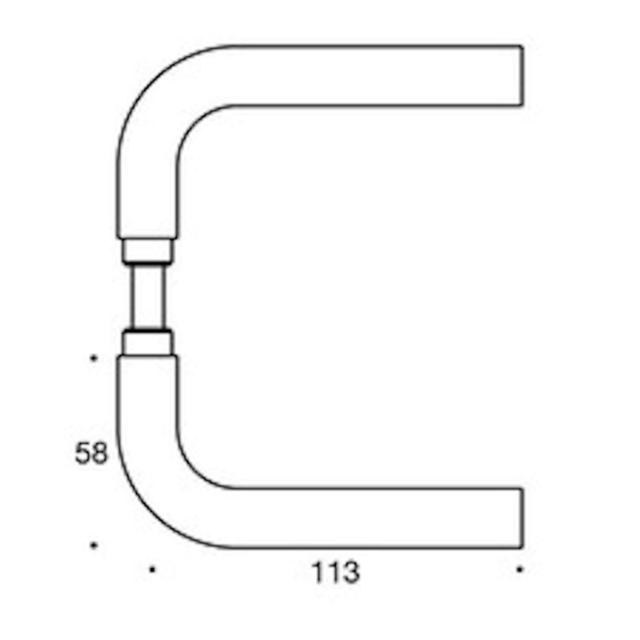 Randi Line 18 dørhåndtak L solid rosett CC30, sort PVD