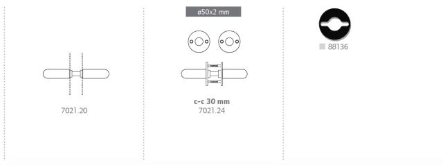 Randi Line 18 dørhåndtak 702124AB L solid rosett CC30, sort PVD