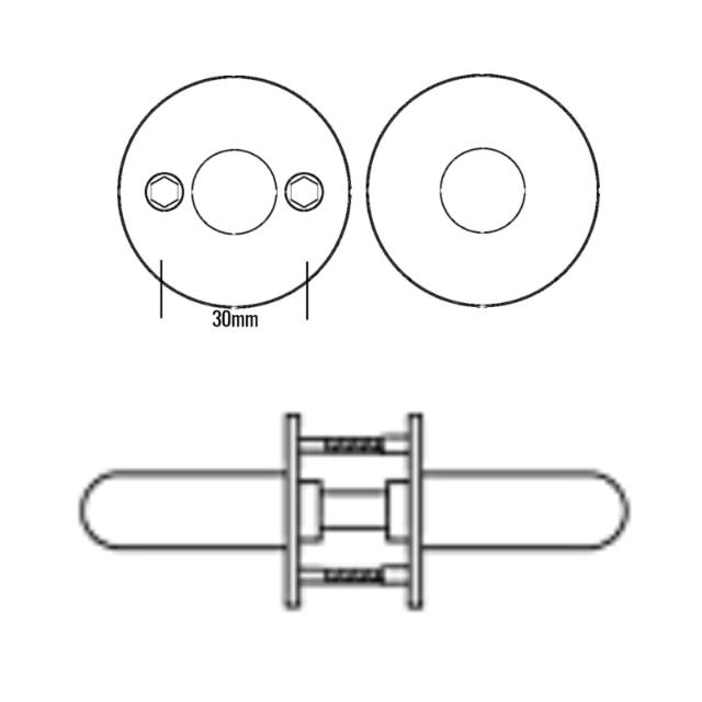 Randi dørhåndtak P301294AB H-form ø13mm CC30, mes.