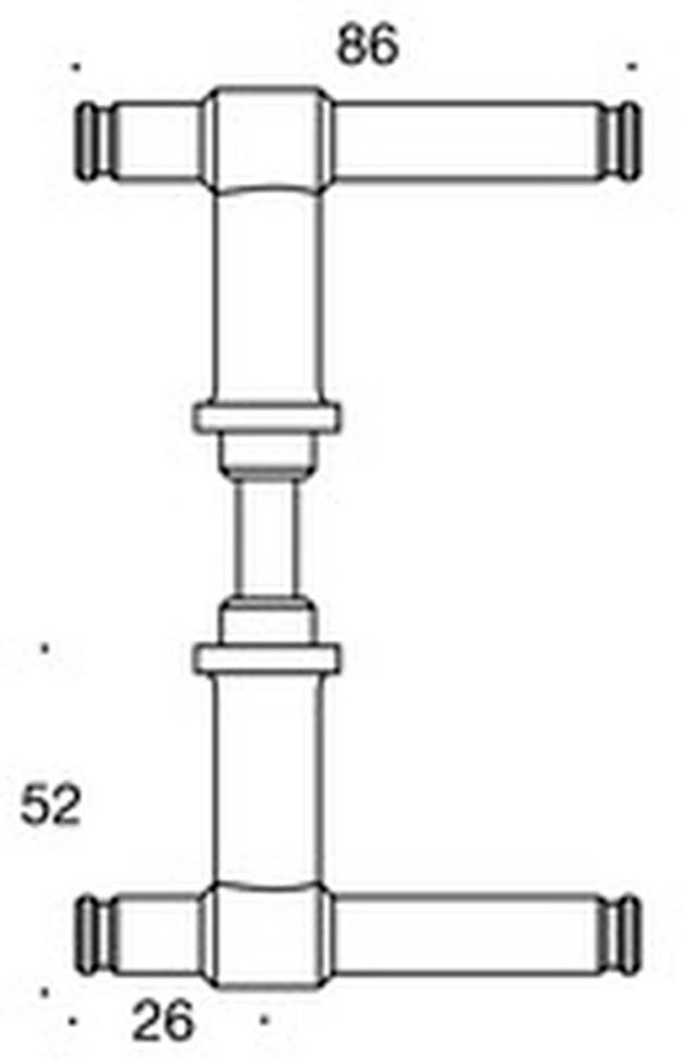 Randi dørhåndtak P301294AB H-form ø13mm CC30, mes.