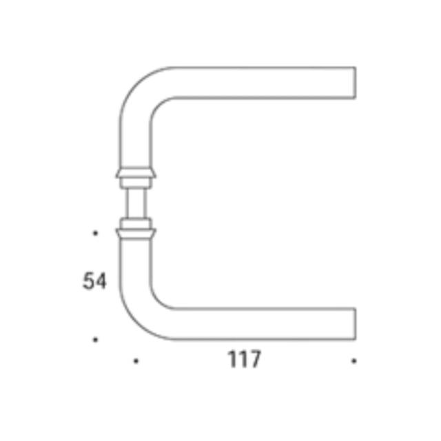 Randi dørhåndtak 101106AB 16mm solid rosett CC38, treskruer