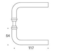 Randi dørhåndtak 101106AB 16mm solid rosett CC38, treskruer