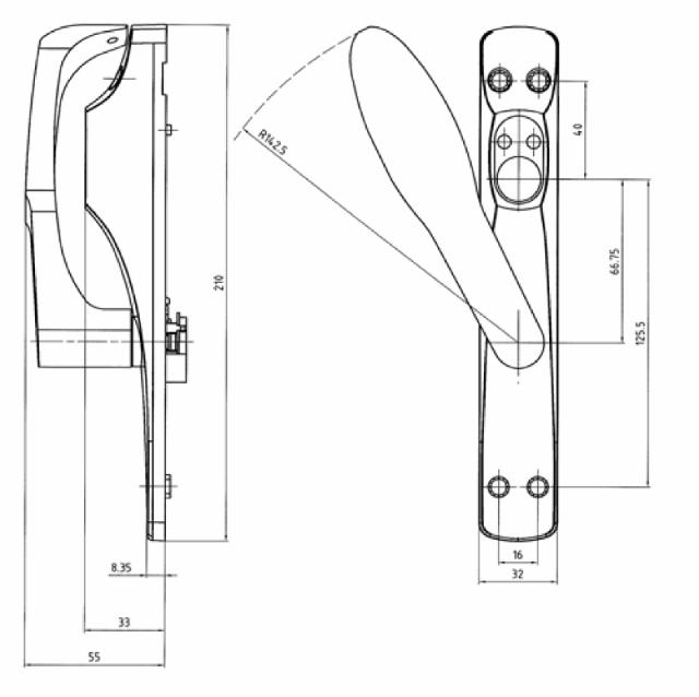 Assa nødbrakett Connect 179A H, matt krom (953079)