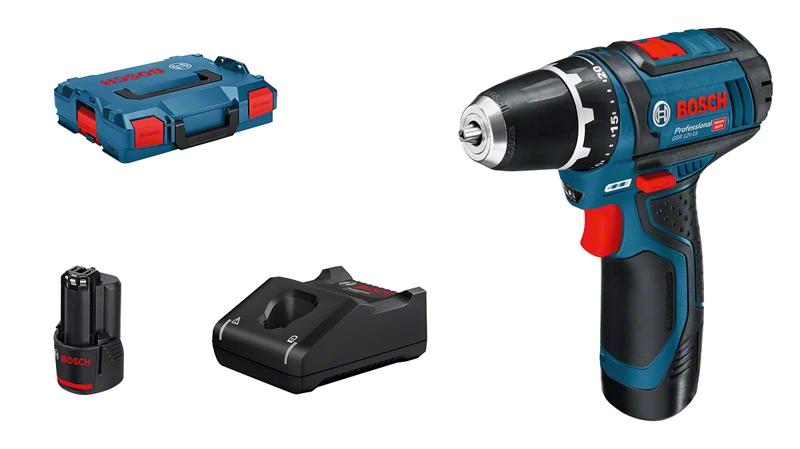 Bosch batteridrevet skrutrekker GSR 12-2-LI 2 x 2,0 Ah m/lader