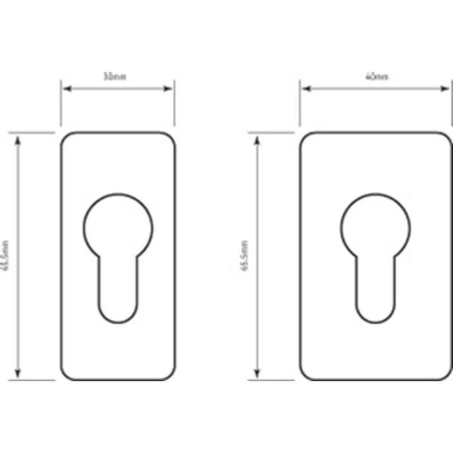 Souber Tools dekkplate t/euro rsf. 30x65,5 mm selvklebende.