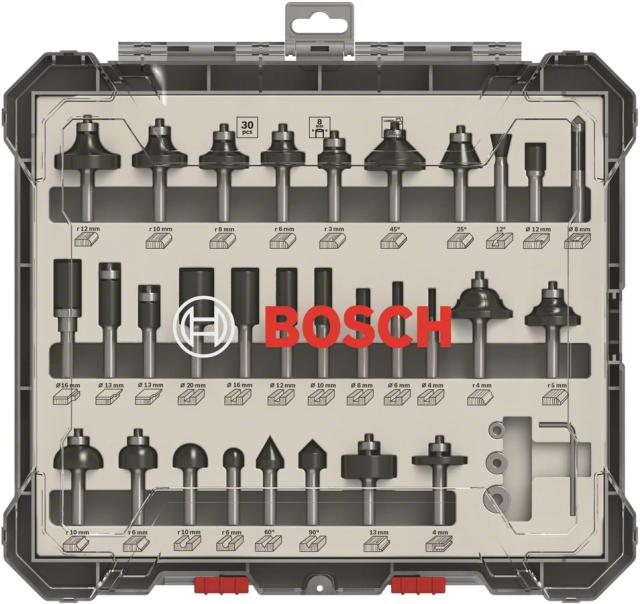 Bosch overfressett blandet HM 8mm 30 deler