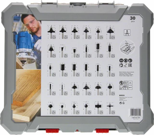 Bosch overfressett blandet HM 8mm 30 deler