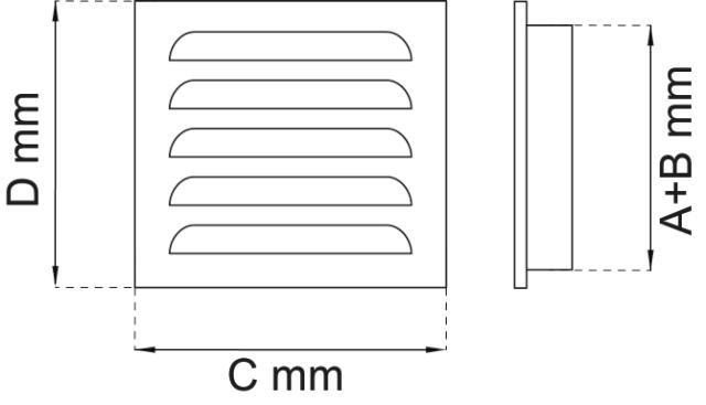 VENTILATIONSRIST 33 125X125MM HVID