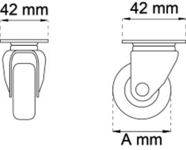 MØBLER HJUL SVINGER 30MM