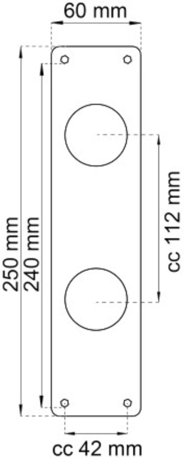 DEKKPLATE 60X250MM SOLID RUSTFRI 