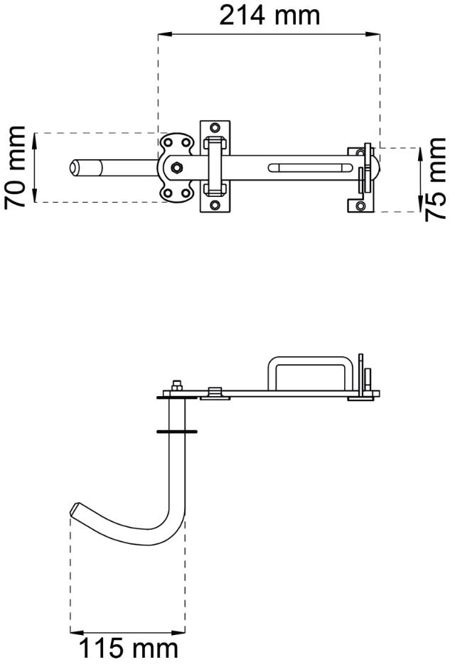 LÅVEDØRHÅNDTAK 75-105MM GULVVARME