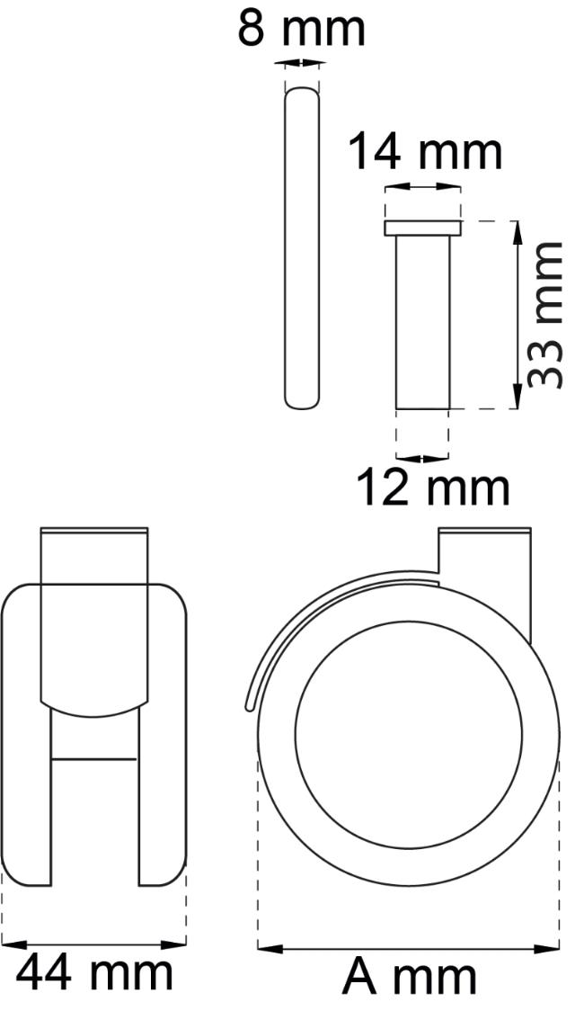 MØBELHJUL SORT NYLON 4 STK