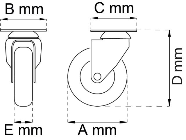 MØBLER HJUL SVINGER 100MM LP