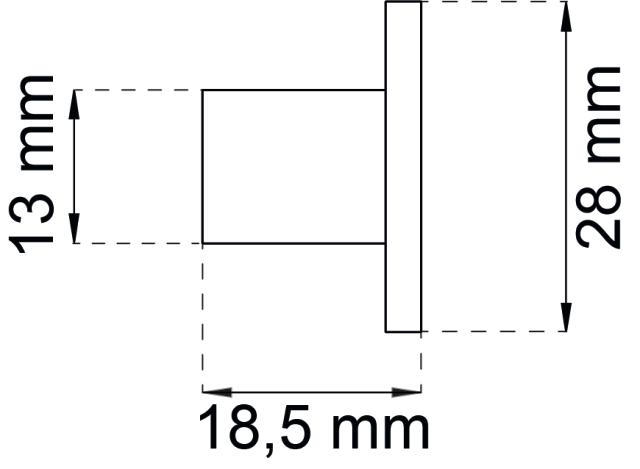 MØBELKNOPP CHARLIE 28 MM BØRSTET KROM