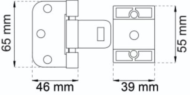 INNSETT HENGSEL 2465 SORT