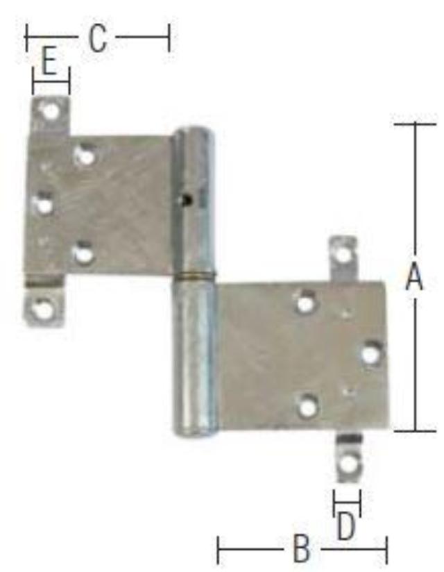 DØRHENGSEL 120X41 MM Varmgalvanisert Venstre