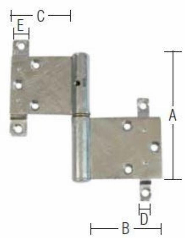 DØRHENGSEL 120X41 MM Varmgalvanisert Høyre