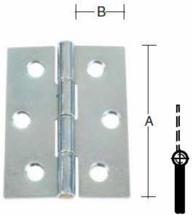 KANTHENGSEL 102X30 MM MED SKRUER Galvanisert Blå -