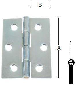 KANTHENGSEL 64X18 MM MED SKRUER Galvanisert Blå -