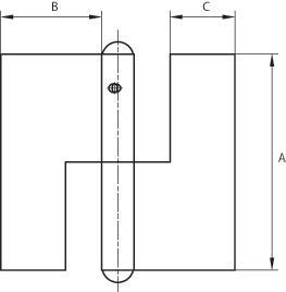 LETT DØRHENGSEL 96X33 MM Varmgalvanisert Høyre