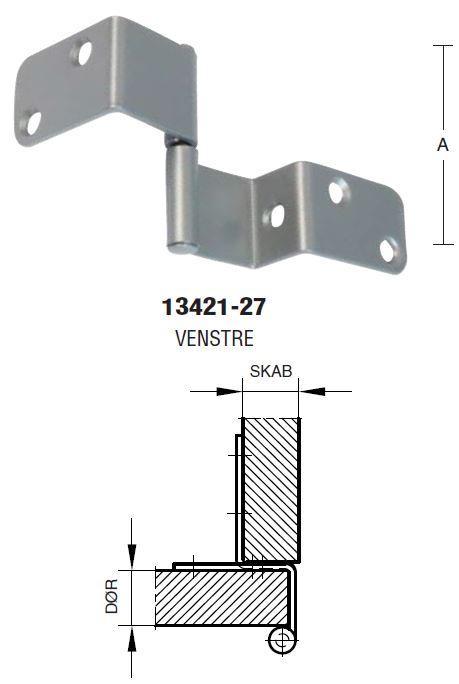 SKAPSHENGSEL 50 MM-17/17 Fosfatert Grå Venstre