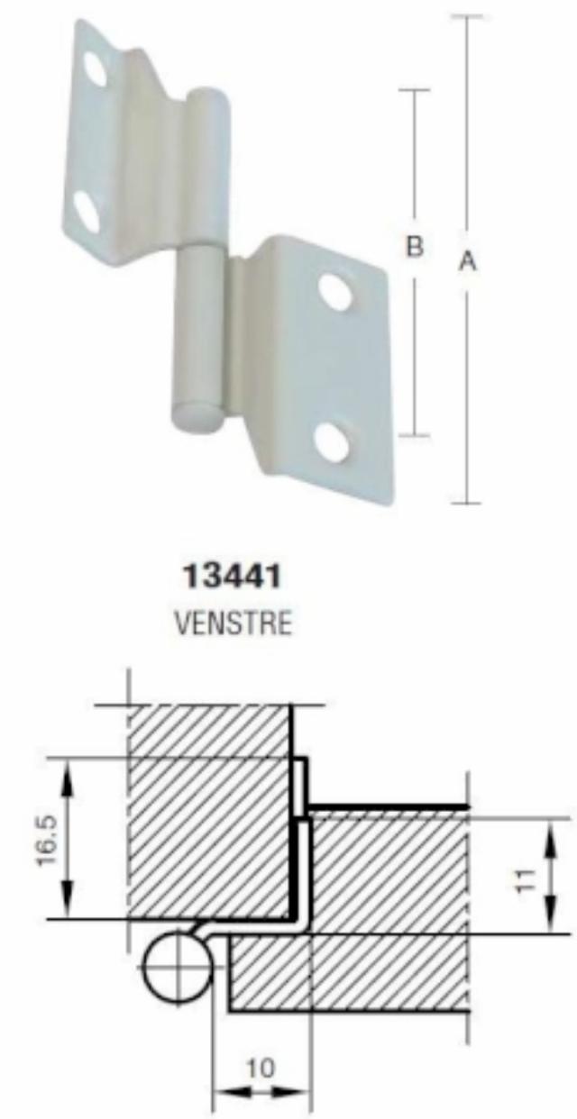 SKAPSHENGSEL OVER. 50 MM Fosfat Hvit Venstre