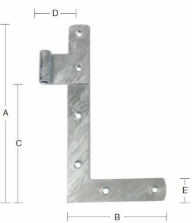 VINKELHENGSEL 215 MM Varmgalvanisert Venstre