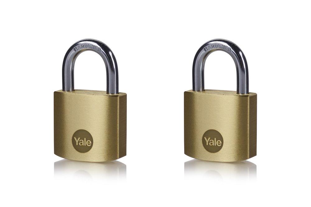 Yale hengelås 40mm 2 identisk, messing 924919