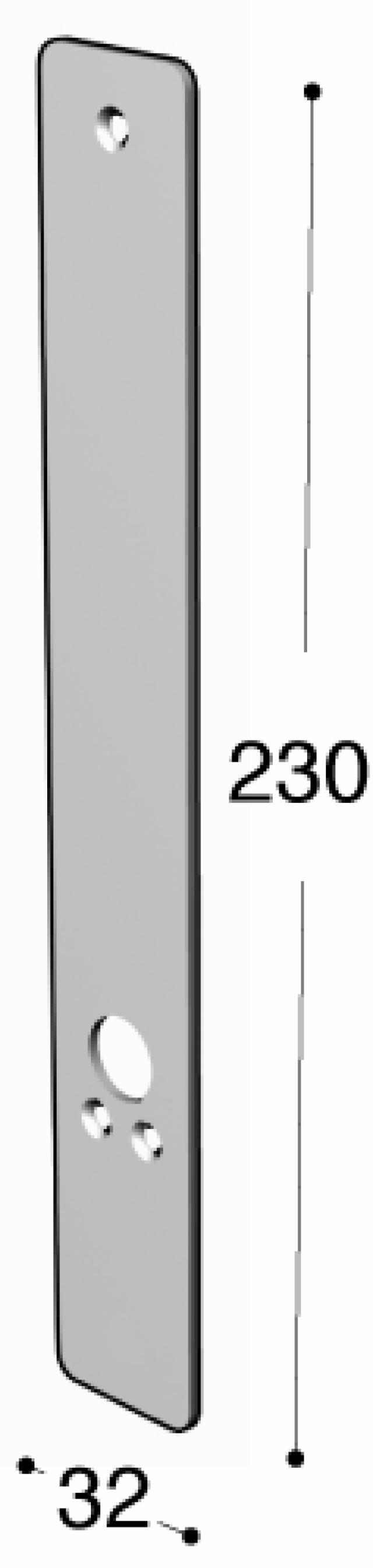 Ruko-Line smalprofil langt panel i, håndtak/persienne cc115mm