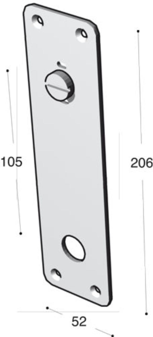 Ruko-Line Langskilt 52mm - dørhåndtakshull / toalettsett.