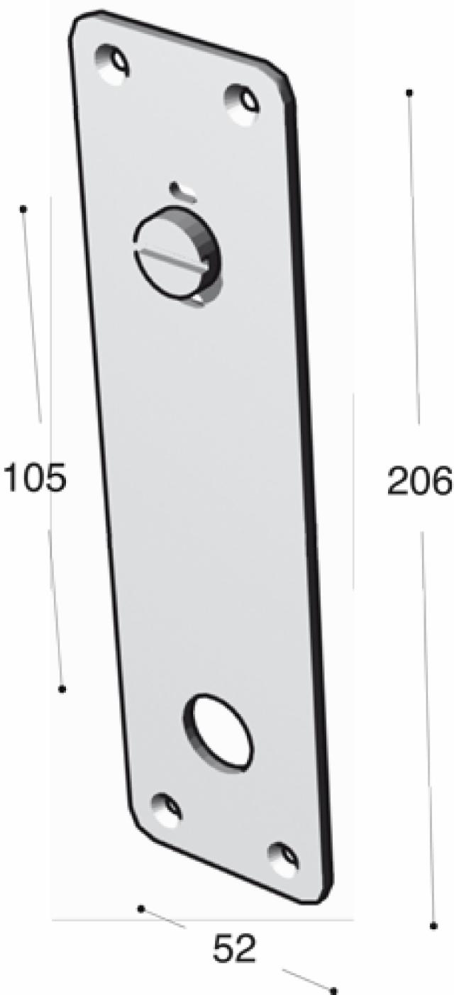 Ruko-Line Langskilt 52mm - dørhåndtakshull / toalettsett.