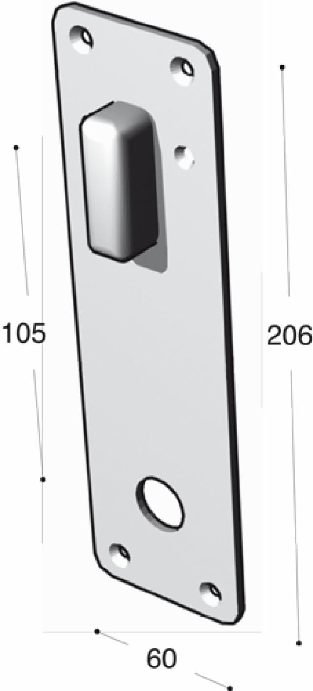 Ruko-Line Langskilt 60mm - m/ twister m/ sylinderringfeste.