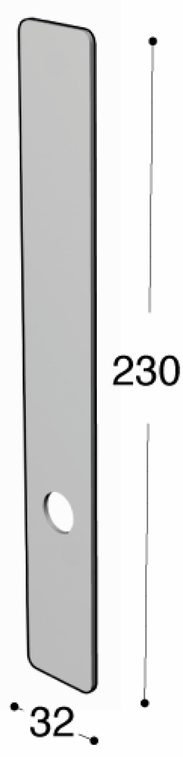 Ruko-Line smalprofil langt panel utv., håndtak/persienne cc115mm